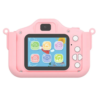 X12S Kid's Camera Toy Cartoon Dinosaur Children Photo Video Recorder with 32G TF Card+Card Reader (CE Certified) - Pink