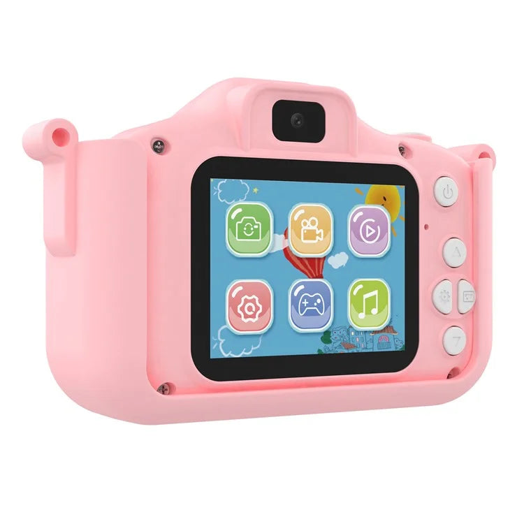 X12S Kid's Camera Toy Cartoon Dinosaur Children Photo Video Recorder with 32G TF Card+Card Reader (CE Certified) - Pink