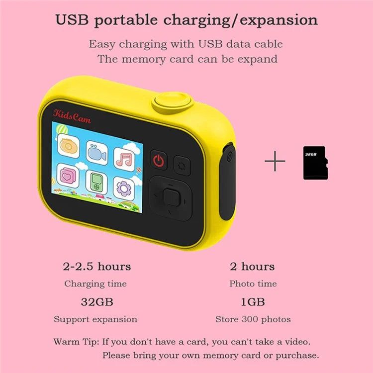 UL-1219a Mini 2-Inch Screen Kid's Educational Camera Children Video Camera Toy