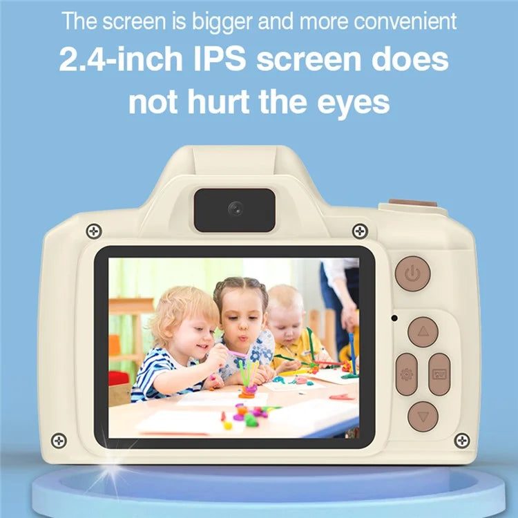 H10 2.4-inch IPS Screen Video Recorder Dual Lens Kids Camera, 32G Memory Card + Card Reader