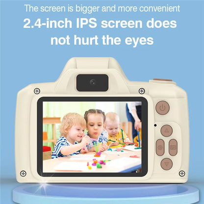 H10 2.4-inch IPS Screen Video Recorder Dual Lens Kids Camera, 32G Memory Card + Card Reader