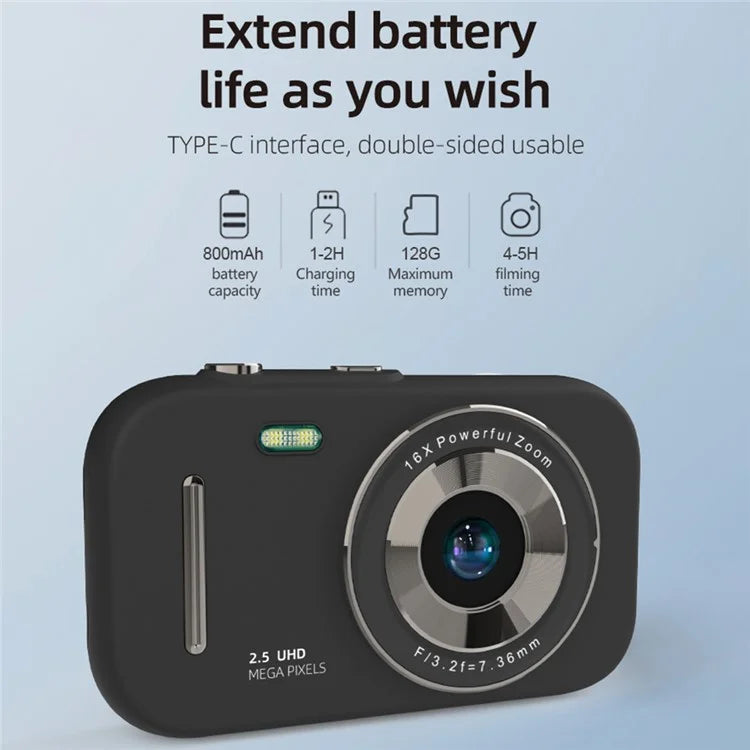 H17 2.8-inch IPS Screen Student Entry-Level Digital Camera HD Dual Lens CCD Camera
