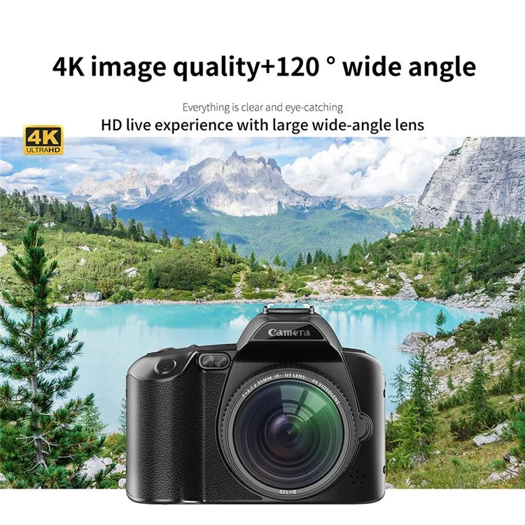 D5 HD WiFi Digital Camera with Handle Holder, 4K Dual Lens Night Vision Digital Video Camera