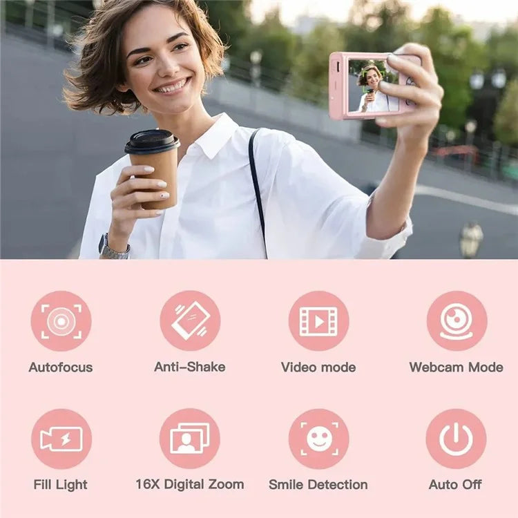 DC402-AF 4K Kids 48MP Digital Camera Auto Focus 16X Digital Zoom Vlogging Camera for Teens