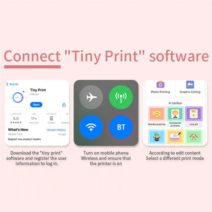 X15 Mini Thermal Printer Wrong Question Printing 200DPI Bluetooth Pocket Printer, Standard Version