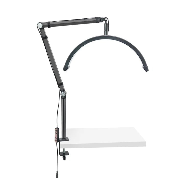 HD-M3X PRO Nail Desk 16-Inch Half Moon Light Eyelash Tech Lamp with Adjustable Brightness