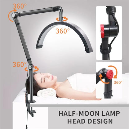HD-M3X PRO Nail Desk 16-Inch Half Moon Light Eyelash Tech Lamp with Adjustable Brightness