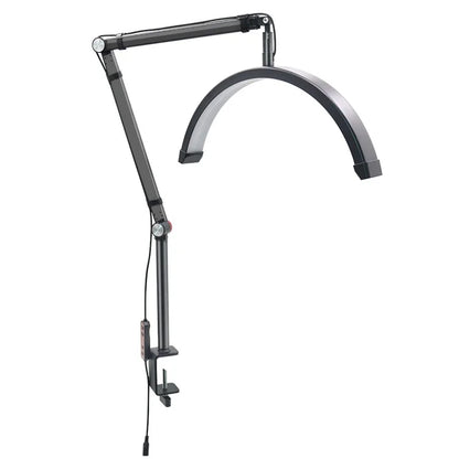 HD-M3X PRO Nail Desk 16-Inch Half Moon Light Eyelash Tech Lamp with Adjustable Brightness