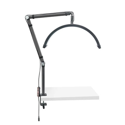 HD-M3X PRO Nail Desk 16-Inch Half Moon Light Eyelash Tech Lamp with Adjustable Brightness