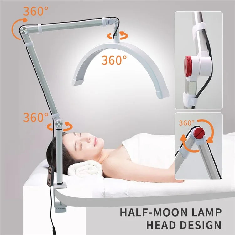 HD-M3X PRO Nail Desk 16-Inch Half Moon Light Eyelash Tech Lamp with Adjustable Brightness