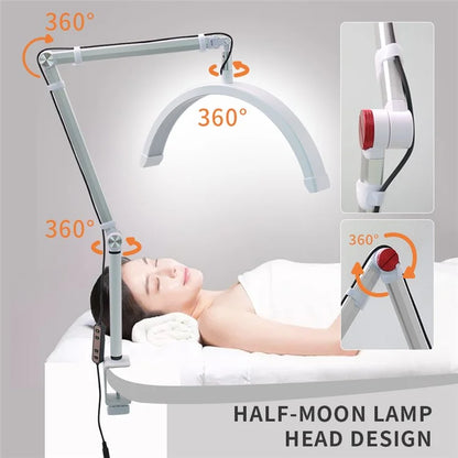 HD-M3X PRO Nail Desk 16-Inch Half Moon Light Eyelash Tech Lamp with Adjustable Brightness