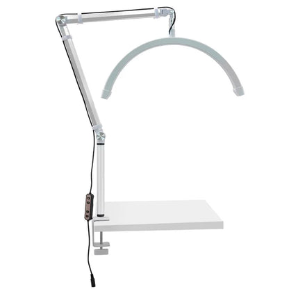 HD-M3X PRO Nail Desk 16-Inch Half Moon Light Eyelash Tech Lamp with Adjustable Brightness