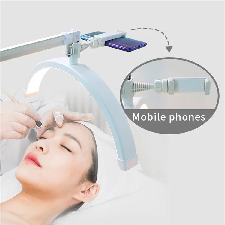 HD-M3X PRO Nail Desk 16-Inch Half Moon Light Eyelash Tech Lamp with Adjustable Brightness