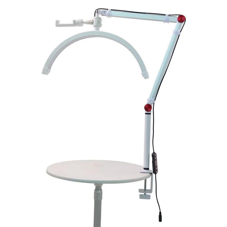 HD-M3X PRO Nail Desk 16-Inch Half Moon Light Eyelash Tech Lamp with Adjustable Brightness