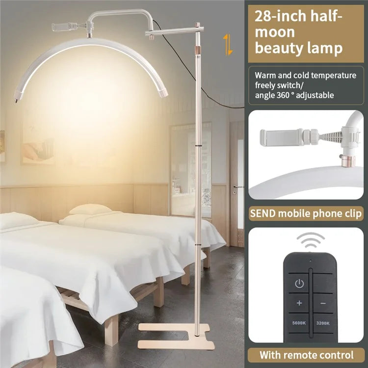 HD-M28X Adjustable Brightness 28-Inch Floor Lamp Half Moon Light for Eyelash Extensions