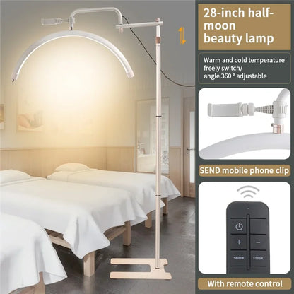 HD-M28X Adjustable Brightness 28-Inch Floor Lamp Half Moon Light for Eyelash Extensions