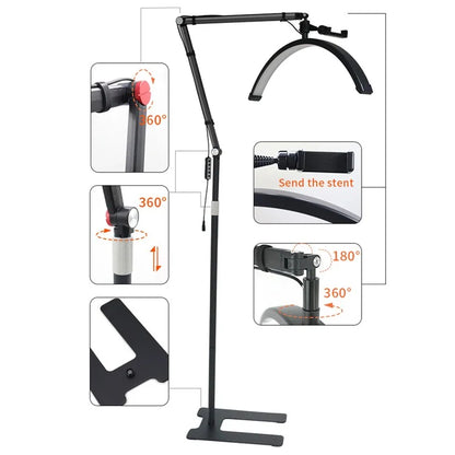 HD-M700X 24-Inch Floor Lamp Half Moon Light for Eyelash Extensions, Nail Tech
