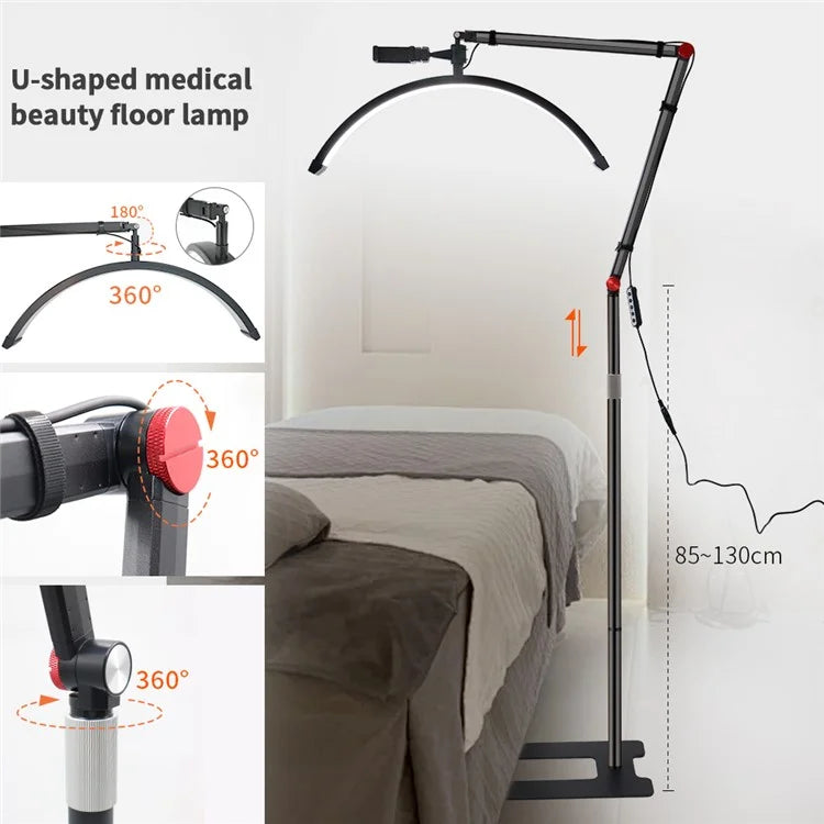 HD-M700X 24-Inch Floor Lamp Half Moon Light for Eyelash Extensions, Nail Tech