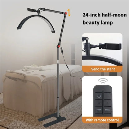 HD-M700X 24-Inch Floor Lamp Half Moon Light for Eyelash Extensions, Nail Tech