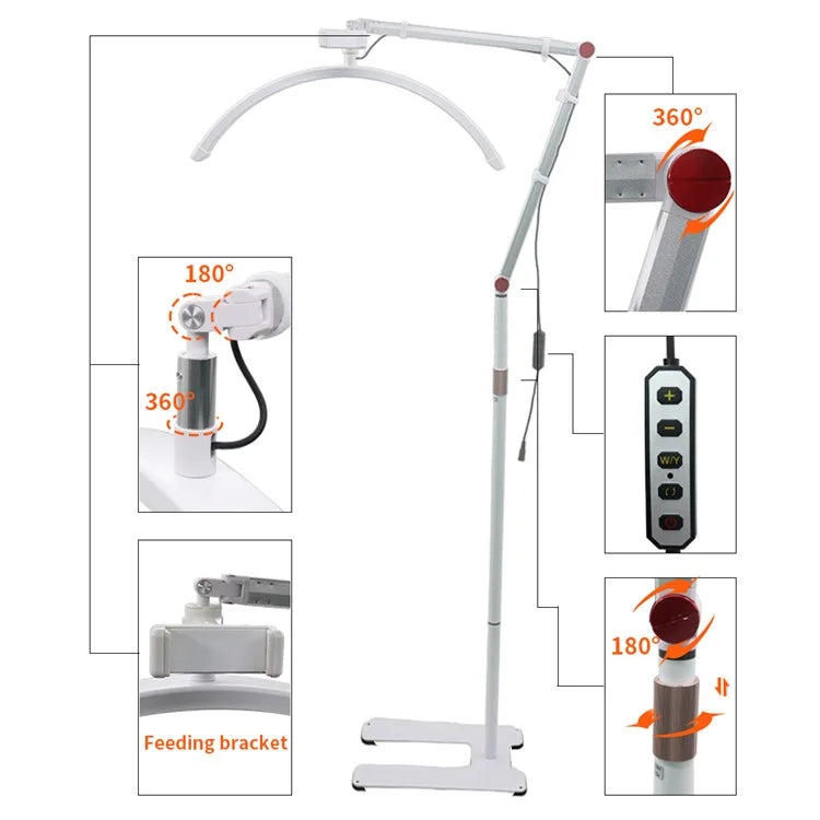HD-M700X 24-Inch Floor Lamp Half Moon Light for Eyelash Extensions, Nail Tech
