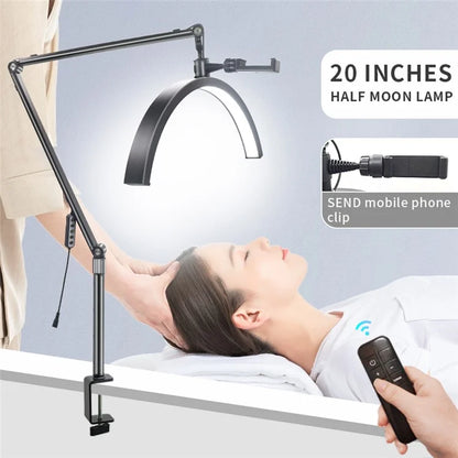 HD-M7X 20-Inch Half Moon Light Eyelash Tech Lamp with Adjustable Brightness