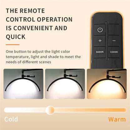 HD-M7X 20-Inch Half Moon Light Eyelash Tech Lamp with Adjustable Brightness