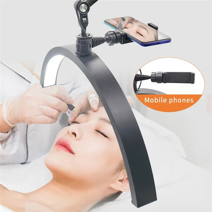 HD-M7X 20-Inch Half Moon Light Eyelash Tech Lamp with Adjustable Brightness