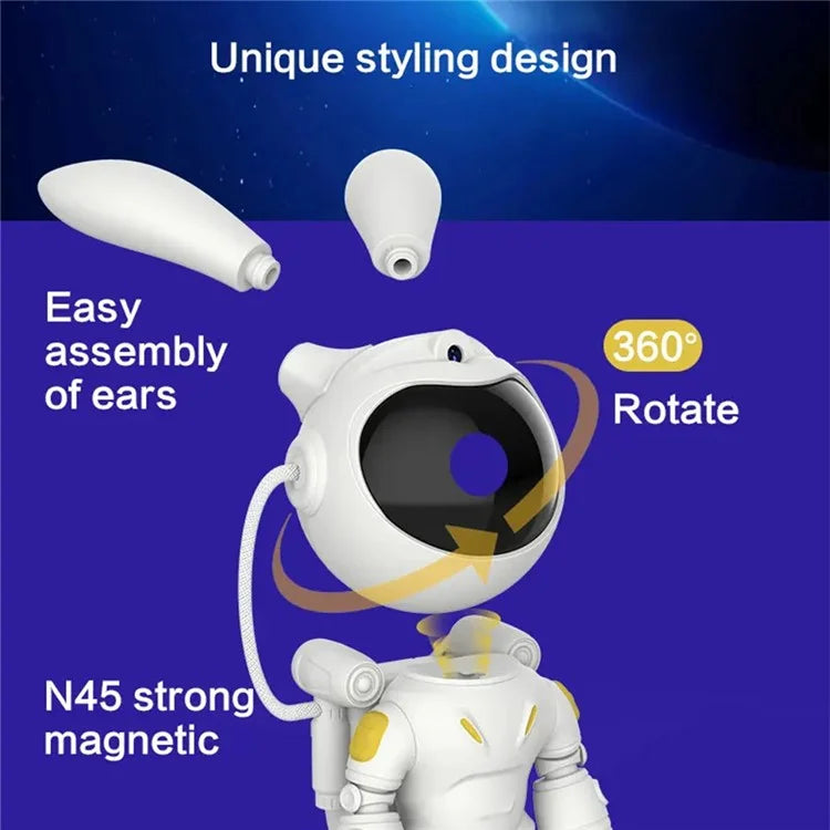 Space Rabbit Design Bluetooth Speaker Projector Lamp USB Powered Starry Sky Projection Ambience Lamp