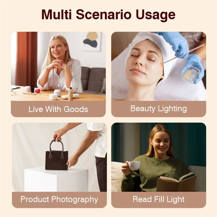 HD-100XJ Dual Arm Skin Care Beauty Light Photography Live Streaming LED Fill Light