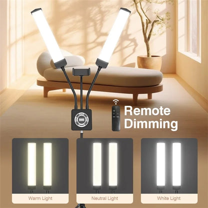 HD-100XJ Dual Arm Skin Care Beauty Light Photography Live Streaming LED Fill Light