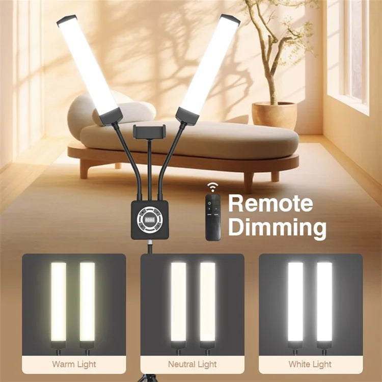 HD-100XJ Dual Arm Skin Care Beauty Light Photography Live Streaming LED Fill Light