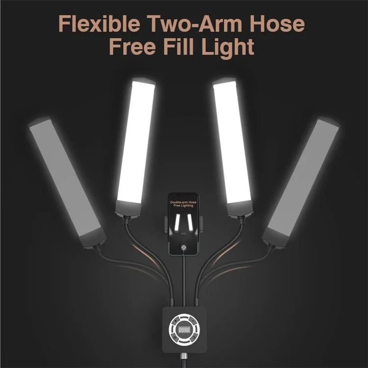 HD-100XJ Dual Arm Skin Care Beauty Light Photography Live Streaming LED Fill Light