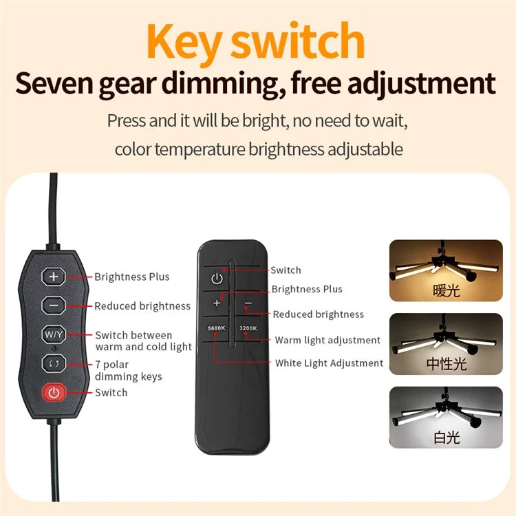 HD-M26X 6-Arm Skin Beauty Light Photography Live Streaming LED Fill Light