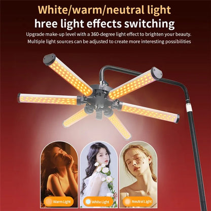 HD-M26X 6-Arm Skin Beauty Light Photography Live Streaming LED Fill Light