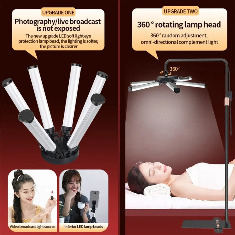 HD-M26X 6-Arm Skin Beauty Light Photography Live Streaming LED Fill Light