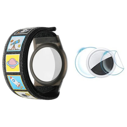 TPU Protective Case for AirTag Cartoon Magic Tape Nylon Band Loop Wristband