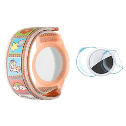 TPU Protective Case for AirTag Cartoon Magic Tape Nylon Band Loop Wristband