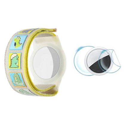 TPU Protective Case for AirTag Cartoon Magic Tape Nylon Band Loop Wristband