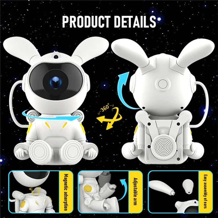 G002 Remote Control Space Rabbit Projector Lamp Stars Nebulae Projection Table Light