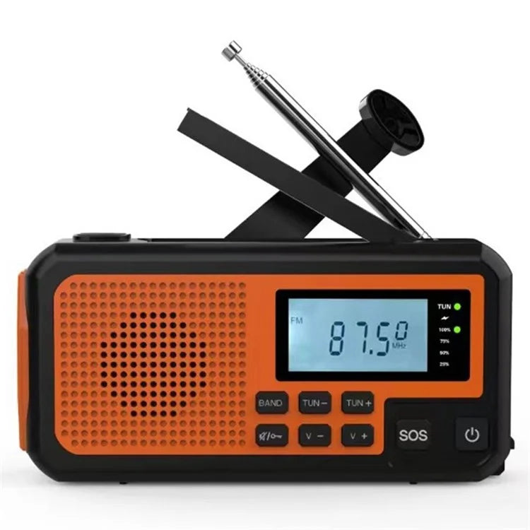 373 Multifunctional Outdoor Emergency Hand Crank AM / FM Solar Radio Power Bank, EU Version