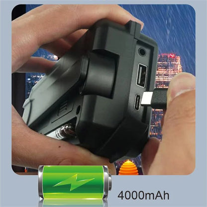 373 Multifunctional Outdoor Emergency Hand Crank AM / FM Solar Radio Power Bank, EU Version
