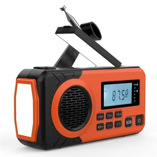 375 AM FM SW Radio Solar Charging Hand Crank Portable LED Flashlight Power Bank Phone Charger (EU Version)