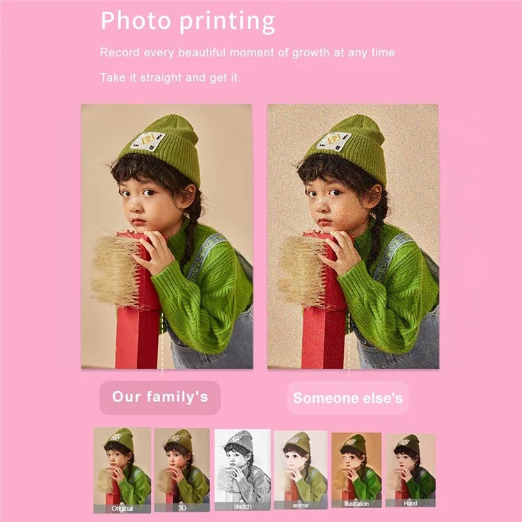 KDC-019C Mini Bluetooth Thermal Printer Kids Student Wireless Inkless Photo Label Printer