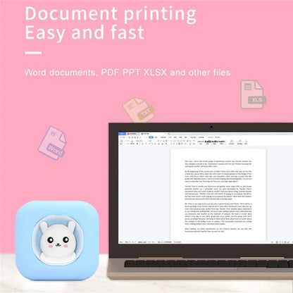 KDC-019C Mini Bluetooth Thermal Printer Kids Student Wireless Inkless Photo Label Printer