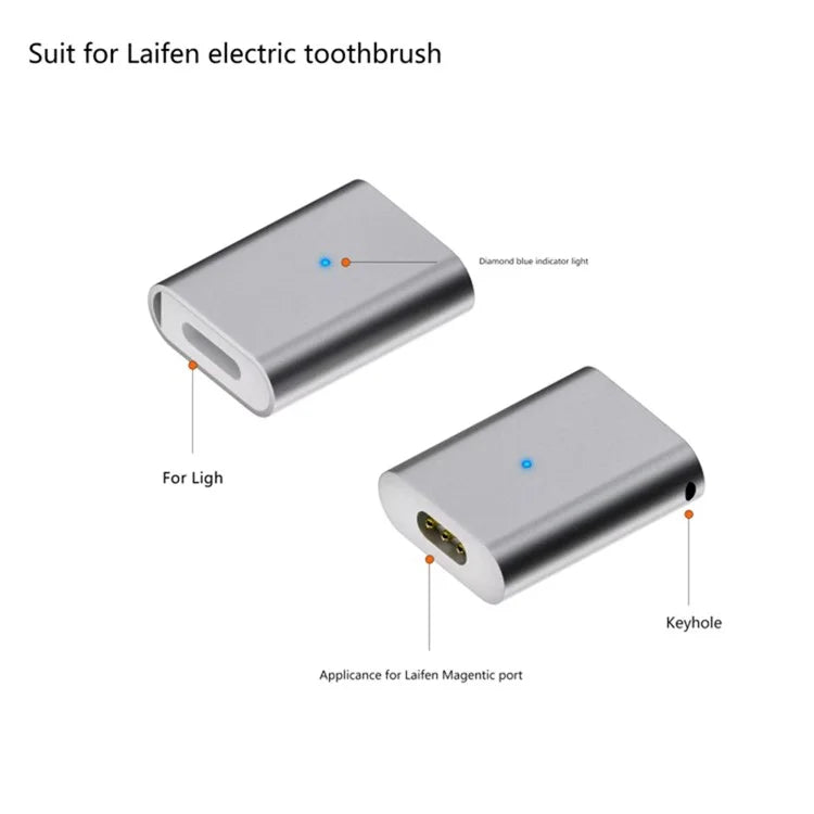 8 Pin Female to Straight Magnetic 3 Pin Adapter Charging Converter for Laifen Electric Toothbrush