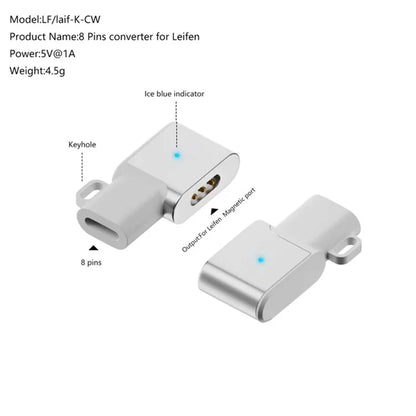 8 Pin Female to Elbow 3 Pin Converter Magnetic Charging Adapter for Laifen Electric Toothbrush