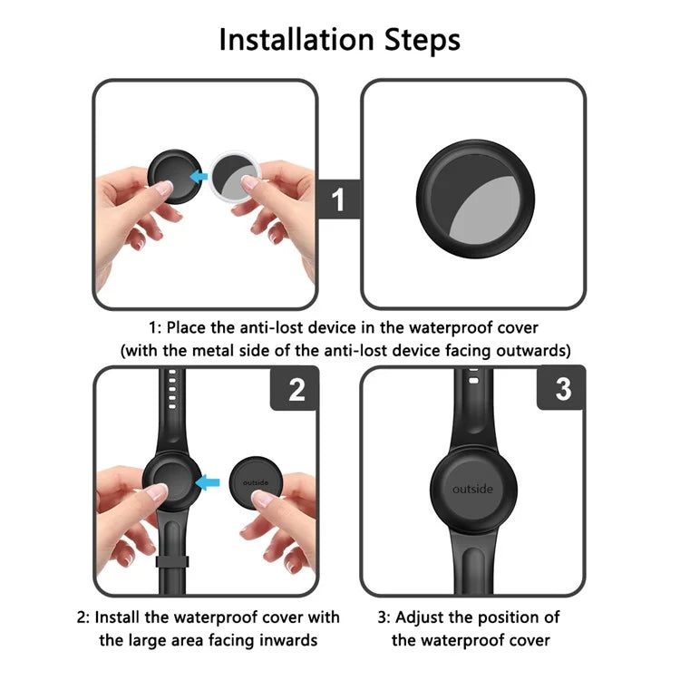 Waterproof Case for Apple AirTag Silicone Watch Band Bluetooth Tracker Protector Cartoon Pattern