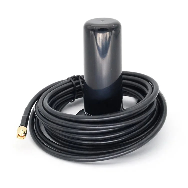 4G LTE 700-2700MHZ Small Steel Gun Antenna 5.5cm Strong Magnetic Base Large Sucker with 5m SMA-Male Extension Cable