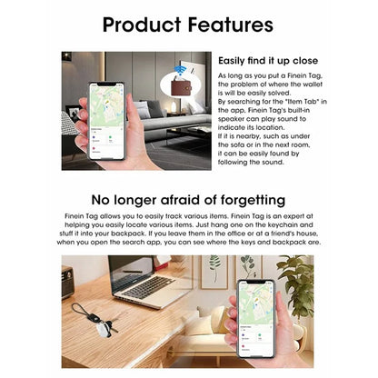 S9 Smart Tag Bluetooth Tracker Location Tool for Key, Backpack, Wallet, Pets Compatible with Apple