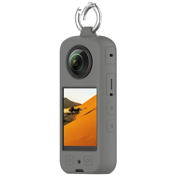For Insta360 X4 Soft Silicone Case Action Camera Dustproof Protective Cover with Ring